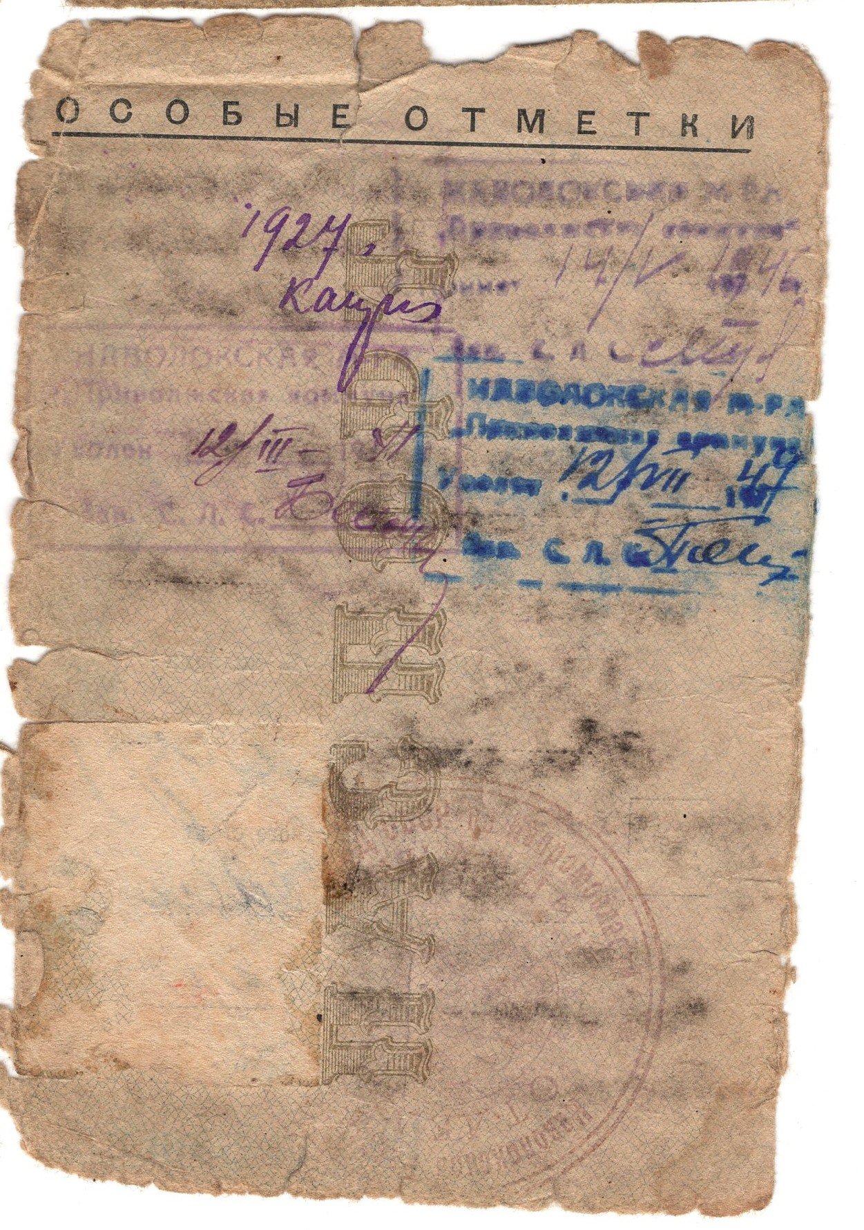 Страницы паспорта Тихомирова Н.М. 1934 г. / источник: личный архив автора