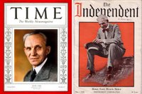 Генри Форд на обложке журнала “Time”, 1935 и на обложке журнала “INDEPENDENT CORPORATION”, 1920