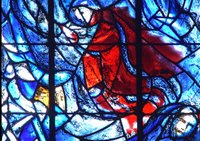 Фрагмент витража Марка Шагала в Реймсском соборе, Реймс, Франция