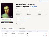 Заполненная на 100% карточка персоны Натальи