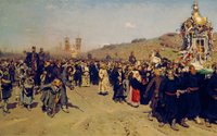 Илья Репин, «Крестный ход в Курской губернии», 1883 г. источник: Государственная Третьяковская галерея (Москва)