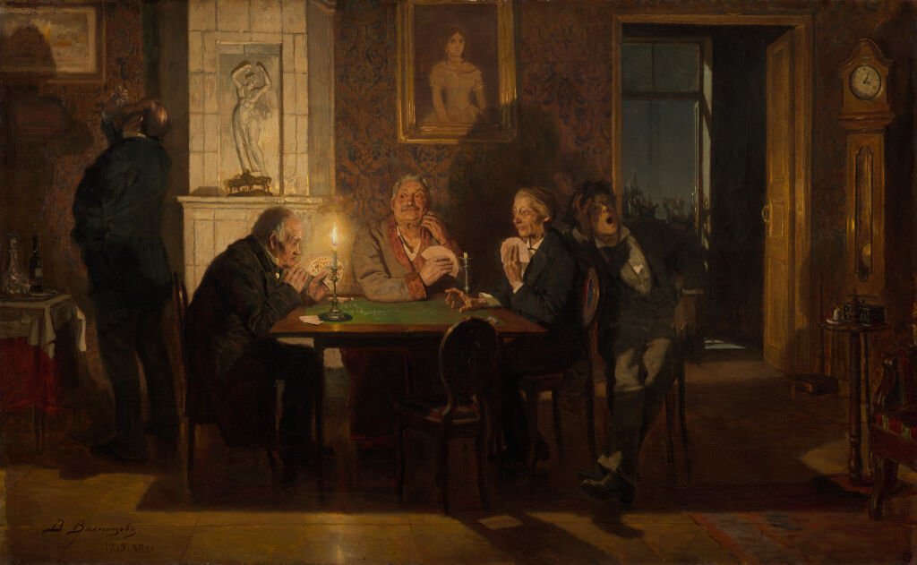 "Преферанс", худ. Васнецов В. 1879 г. / источник: Третьяковская галерея (tretyakov.ru/)