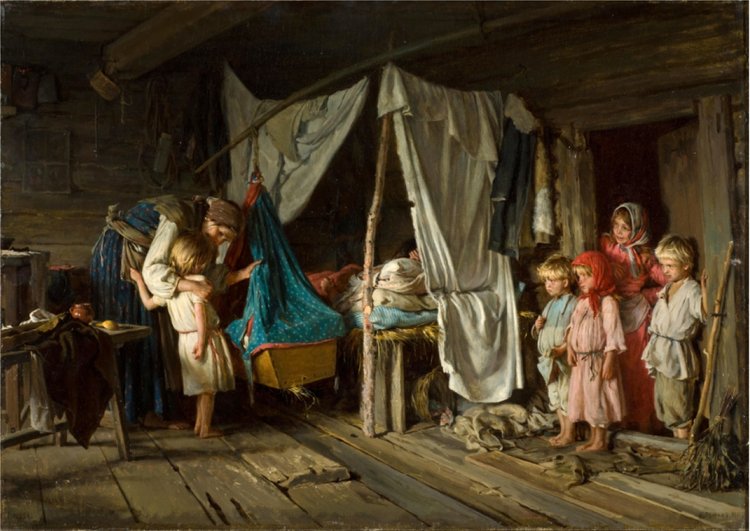 Карл (Кирилл) Лемох, “Новое знакомство”, 1885 / источник: из собрания Государственного Русского музея, Санкт-Петербург