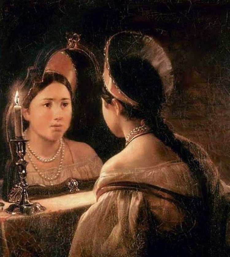 Карл Брюллов. «Гадающая Светлана». Холст, масло, 1836 г.