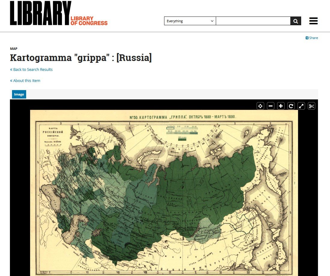 Пример отображения найденной карты на сайте библиотеки Конгресса США. Источник: Library of Congress (loc.gov)