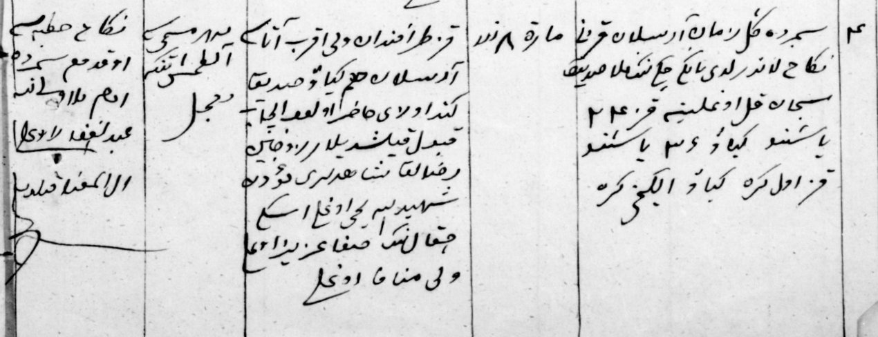 Запись в магометанской метрической книге с. Гореловка (ГАУО, ф.981, оп.1, д.1)