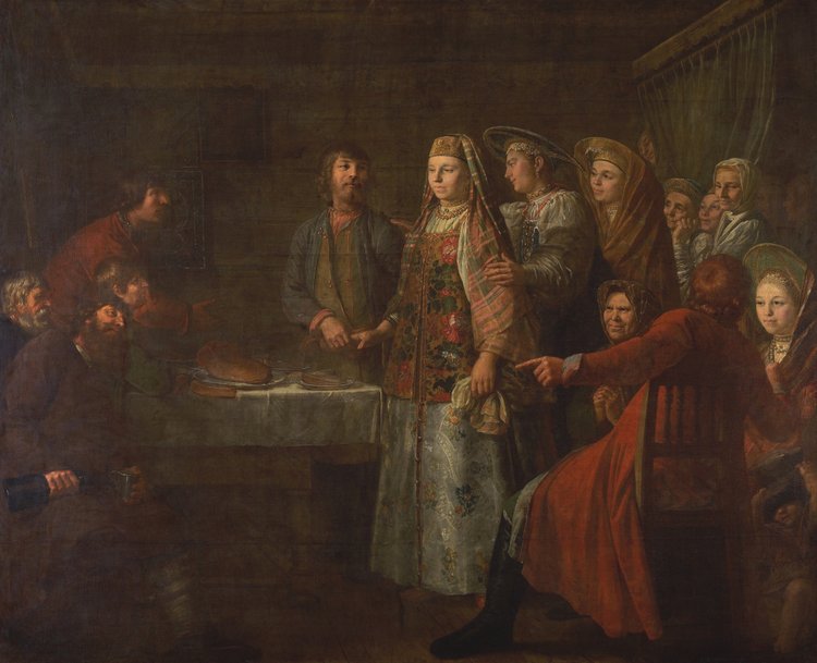 Михаил Шибанов, «Празднество свадебного договора», 1777 г. Из собрания Третьяковской галереи