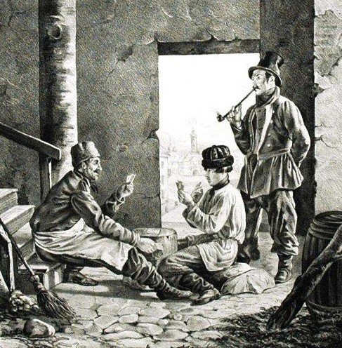 Картежники. Из альбома "Сцены из русского народного быта" / источник: ФГБУК "Государственный Русский музей" (rusmuseum.ru)