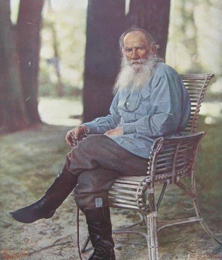Л.Н. Толстой. 1908 г. Фототипия по цветной фотографии С.М. Прокудина-Горского / Источник: Музей-усадьба Л.Н. Толстого "Ясная Поляна"