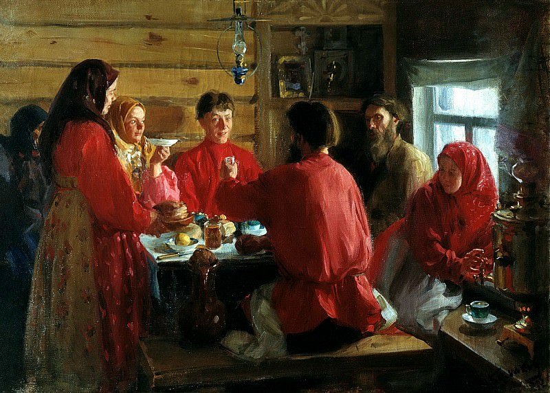 В крестьянской избе. Иван Куликов, 1902 год