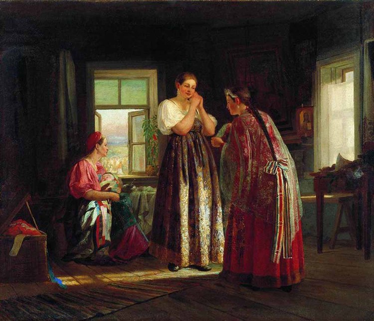 Василий Максимов, «Сборы на гулянье». 1869 г.
