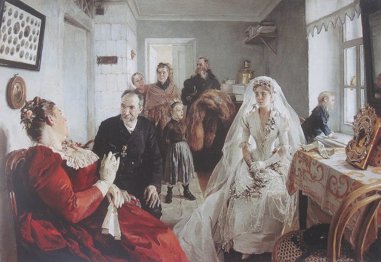 Илларион Прянишников, «В ожидании шафера». 1880-е гг.