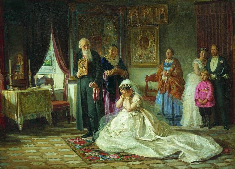 Фирс Журавлёв, “Перед венцом”, 1874 / источник: Государственный Русский музей