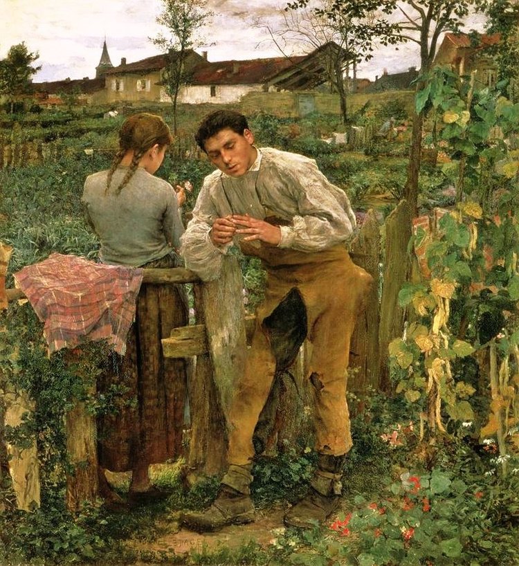 Жюль Бастьен-Лепаж, «Деревенская любовь». 1882 г.